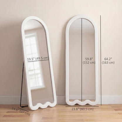 Miroir pleine longueur cadre velours voûté arqué