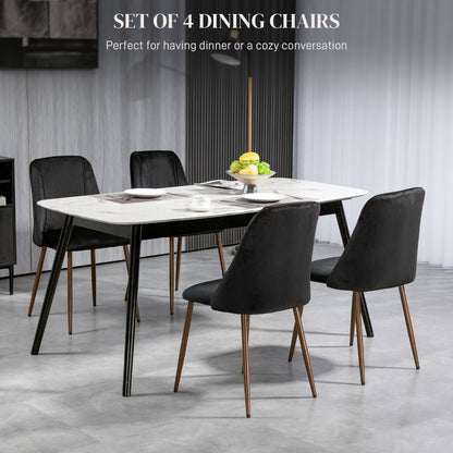 Chaises de salle à manger rembourrées velours ensemble 4