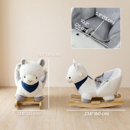Cheval à bascule en peluche alpaga pour bébé