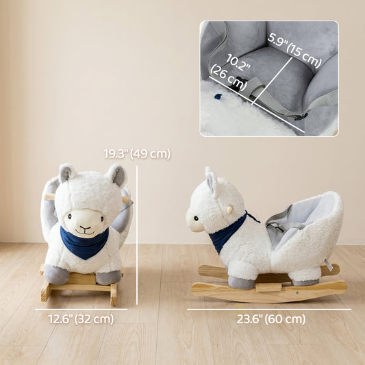 Cheval à bascule en peluche alpaga pour bébé