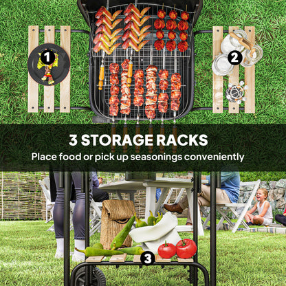 BBQ au charbon portable avec grille de 1840 cm²