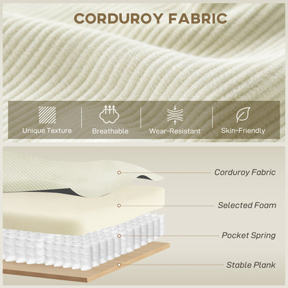 Divan d'angle en velours côtelé avec chaise réversible