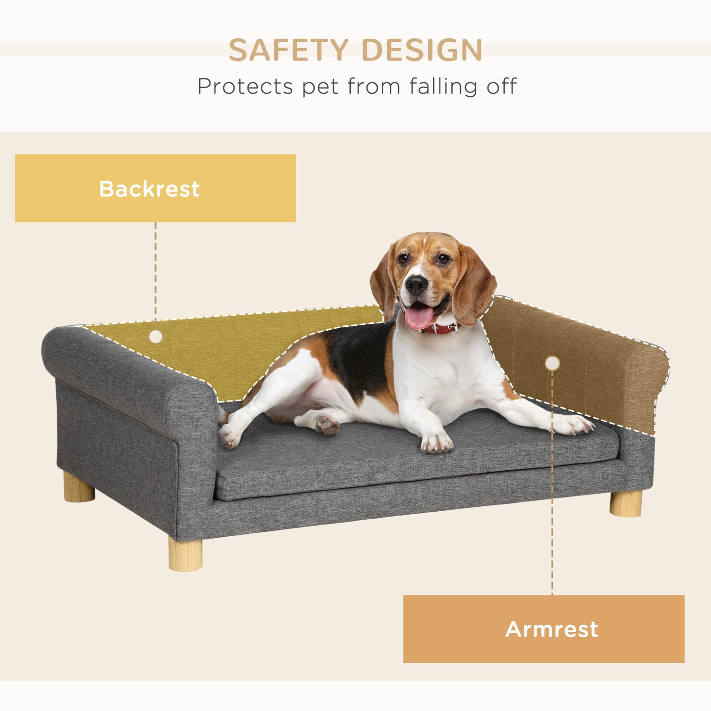 Sofa pour animaux moderne avec coussin amovible
