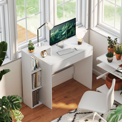 Bureau compact avec 3 tablettes et tiroir
