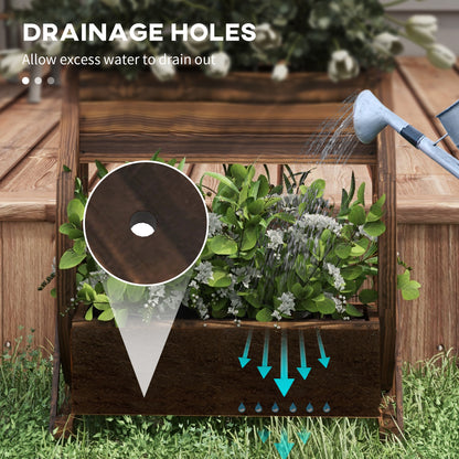 Jardinière surélevée deux étages en bois — chariot