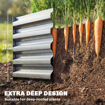 Outsunny Galvanized Raised Garden Bed 240x40x45cm Outdoor Garden