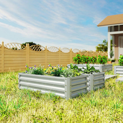 Bacs de jardinage surélevés galvanisés ensemble de 2