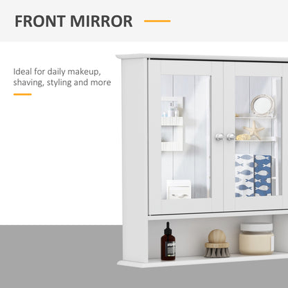 Armoire miroir murale salle bain portes doubles