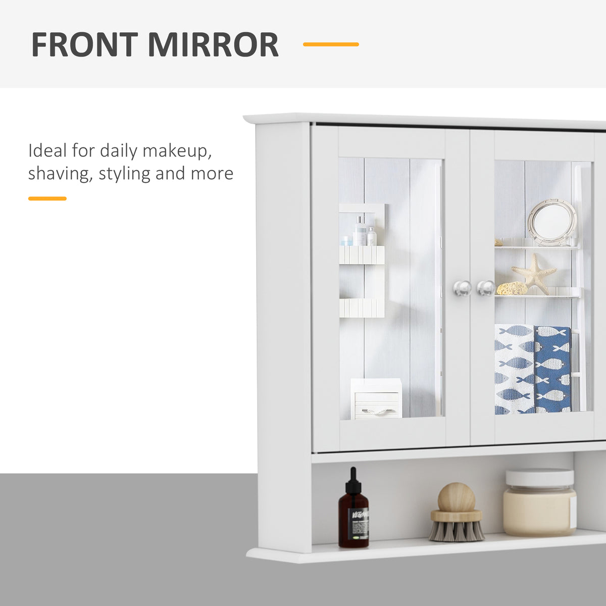 Armoire miroir murale salle bain portes doubles