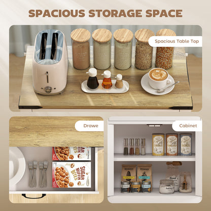 Buffet de cuisine style fermette avec tiroir et tablette