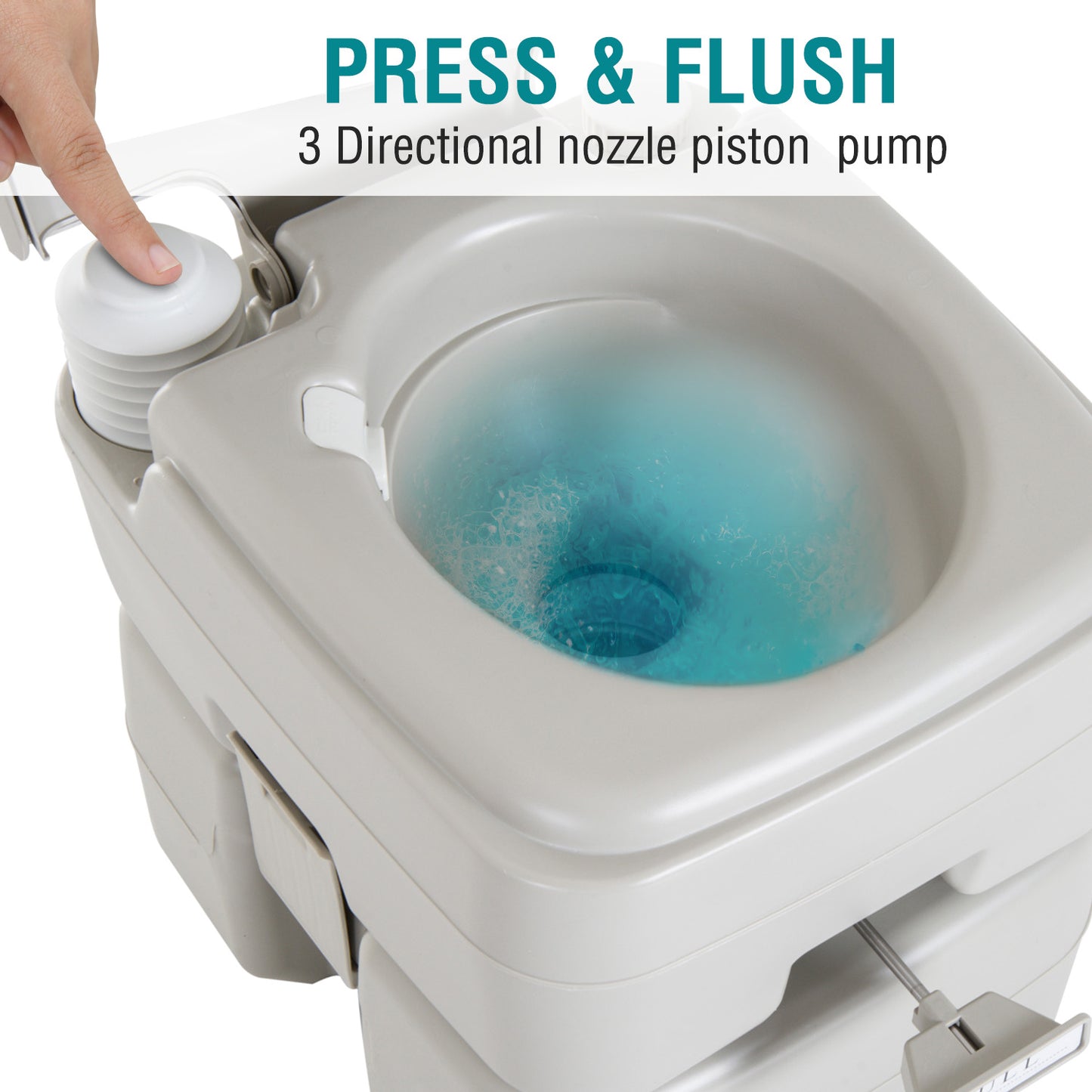 Toilette portable de camping avec chasse d'eau 20 L