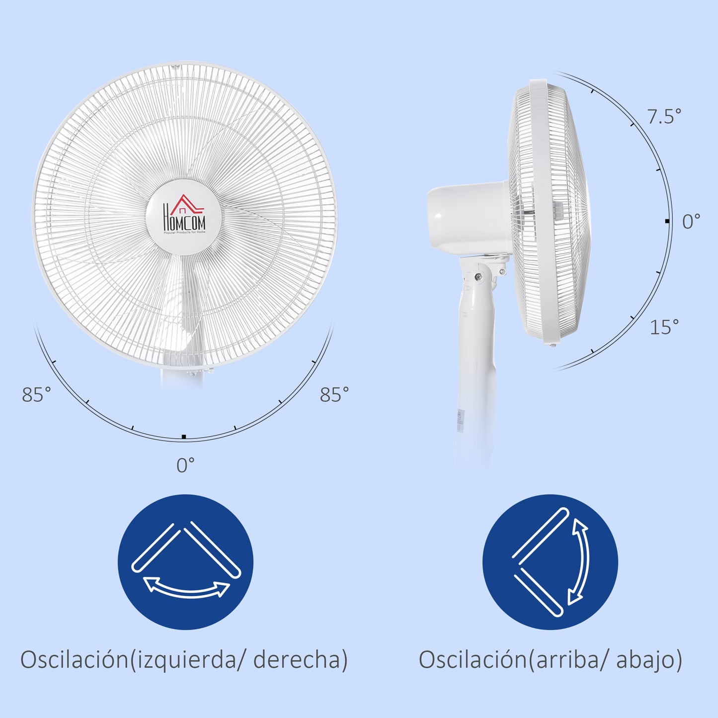 Ventilateur sur pied avec télécommande et minuterie