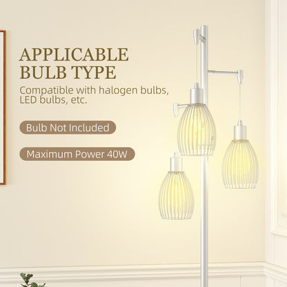 Lampadaire industriel 3 abat-jour suspendus, gradable