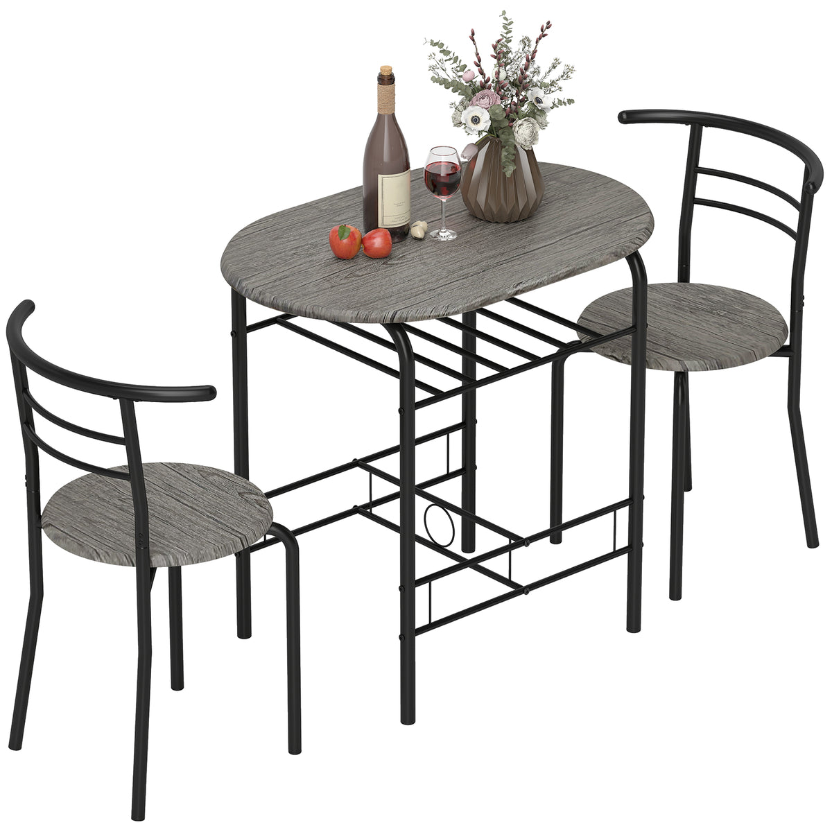 Ensemble table et chaises de cuisine 3 pièces