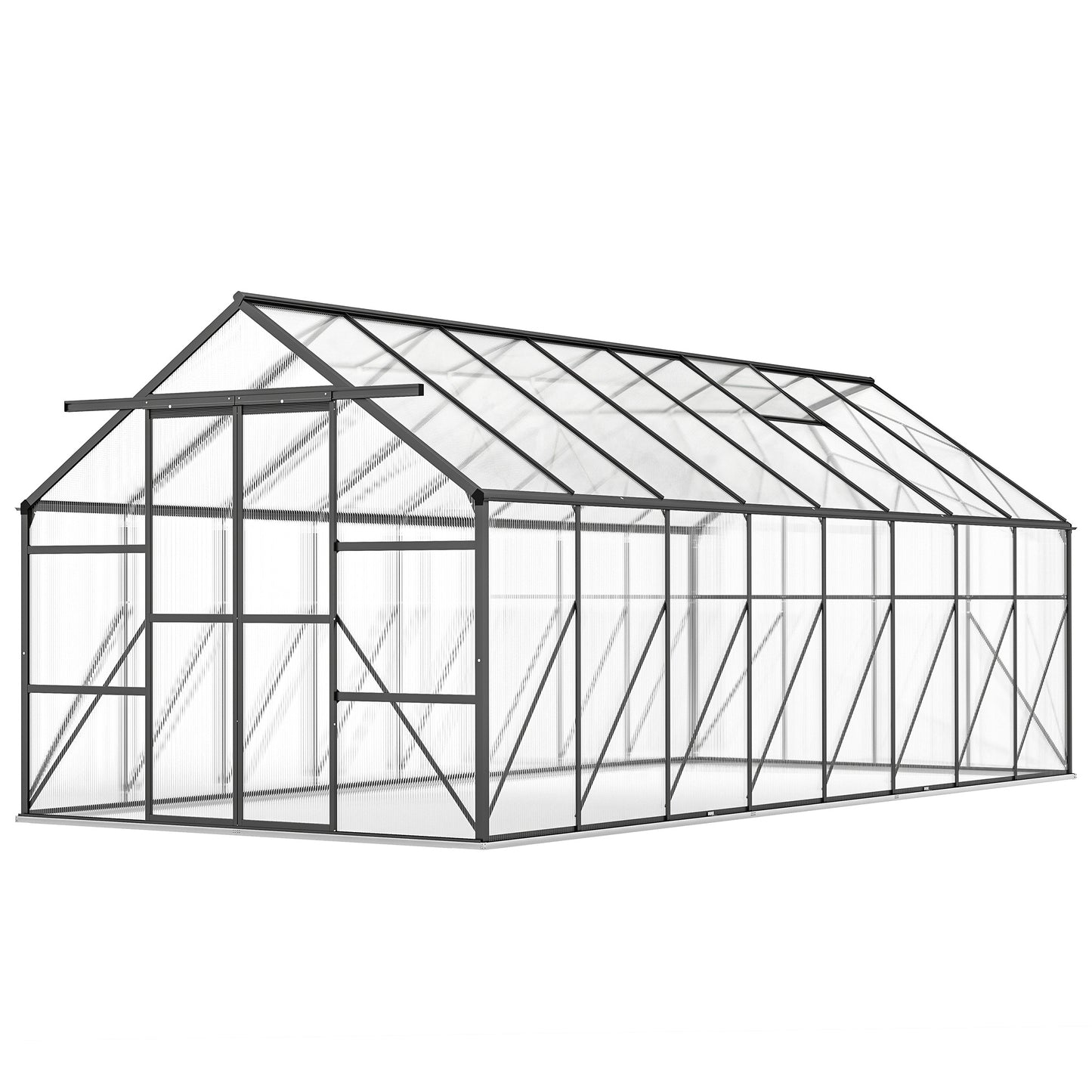 Serre de jardin aluminium polycarbonate avec gouttière 16' x 8'