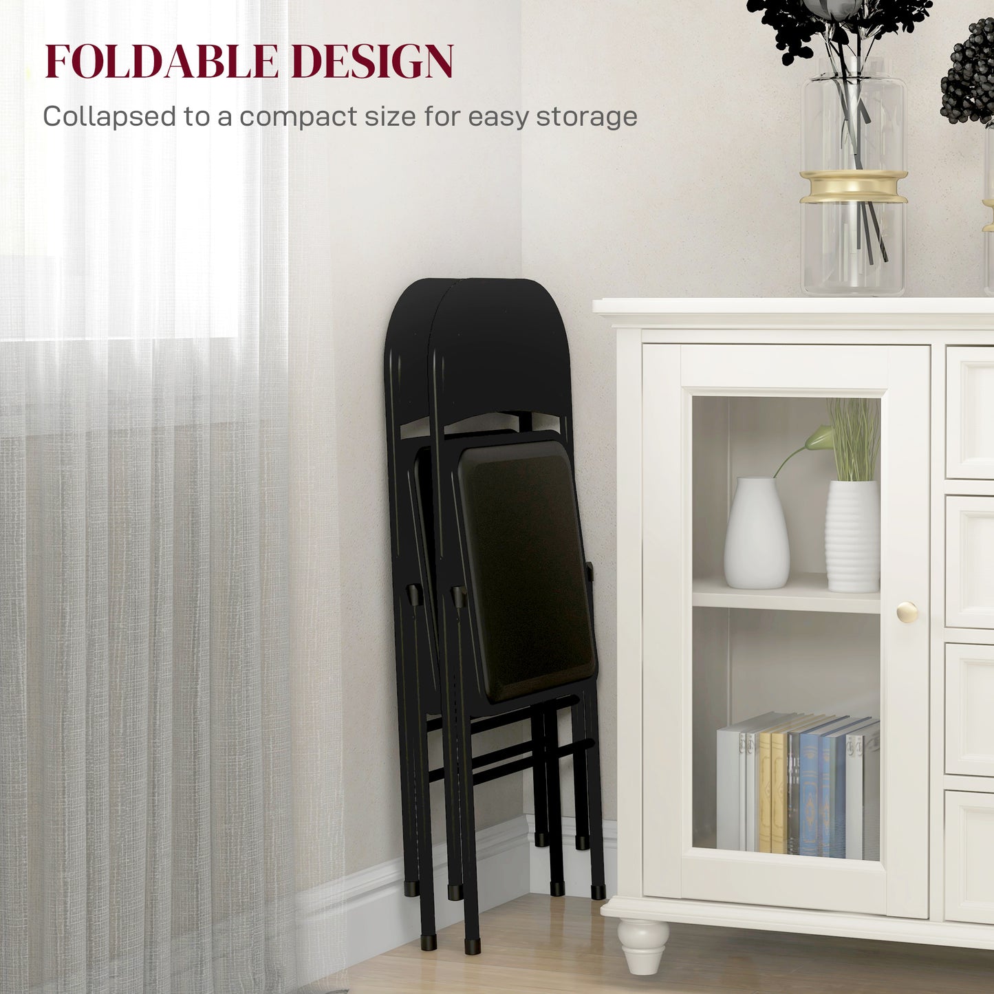 Chaises pliantes rembourrées en similicuir — lot de 2