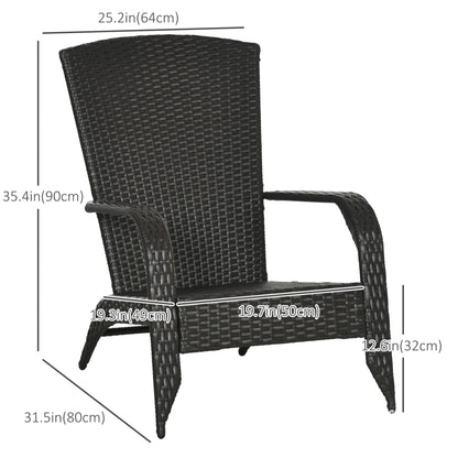 Fauteuil Adirondack rotin extérieur avec coussins
