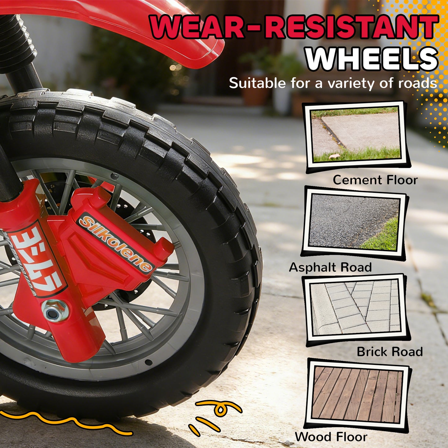 Moto électrique enfant 6V avec roues stabilisatrices