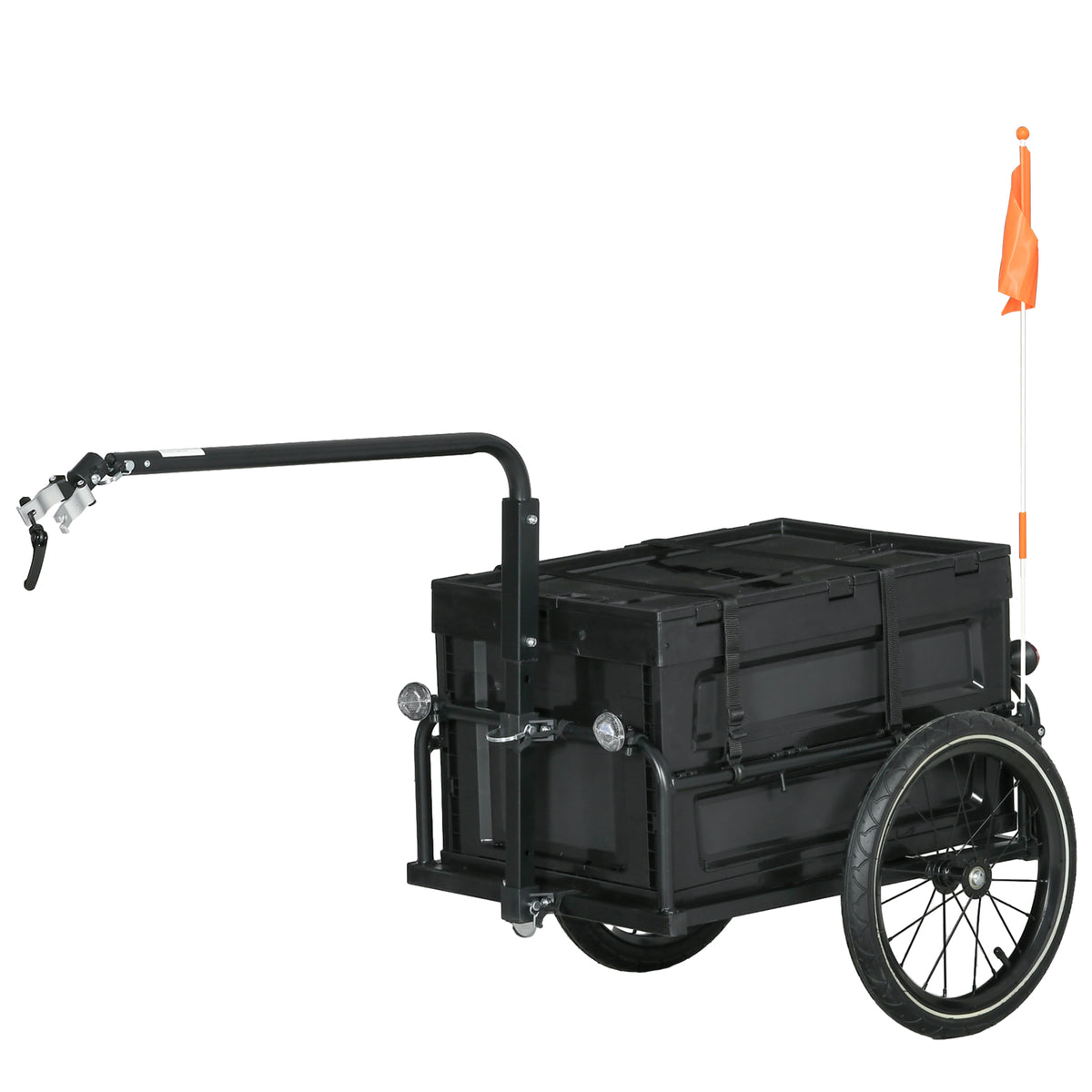 Remorque de vélo en acier pour chargement pliable