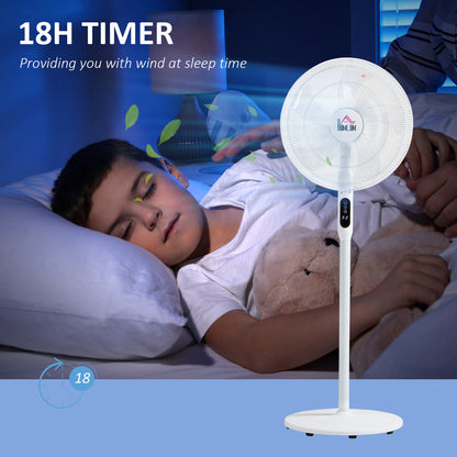 Ventilateur sur pied oscillant avec télécommande et écran LED