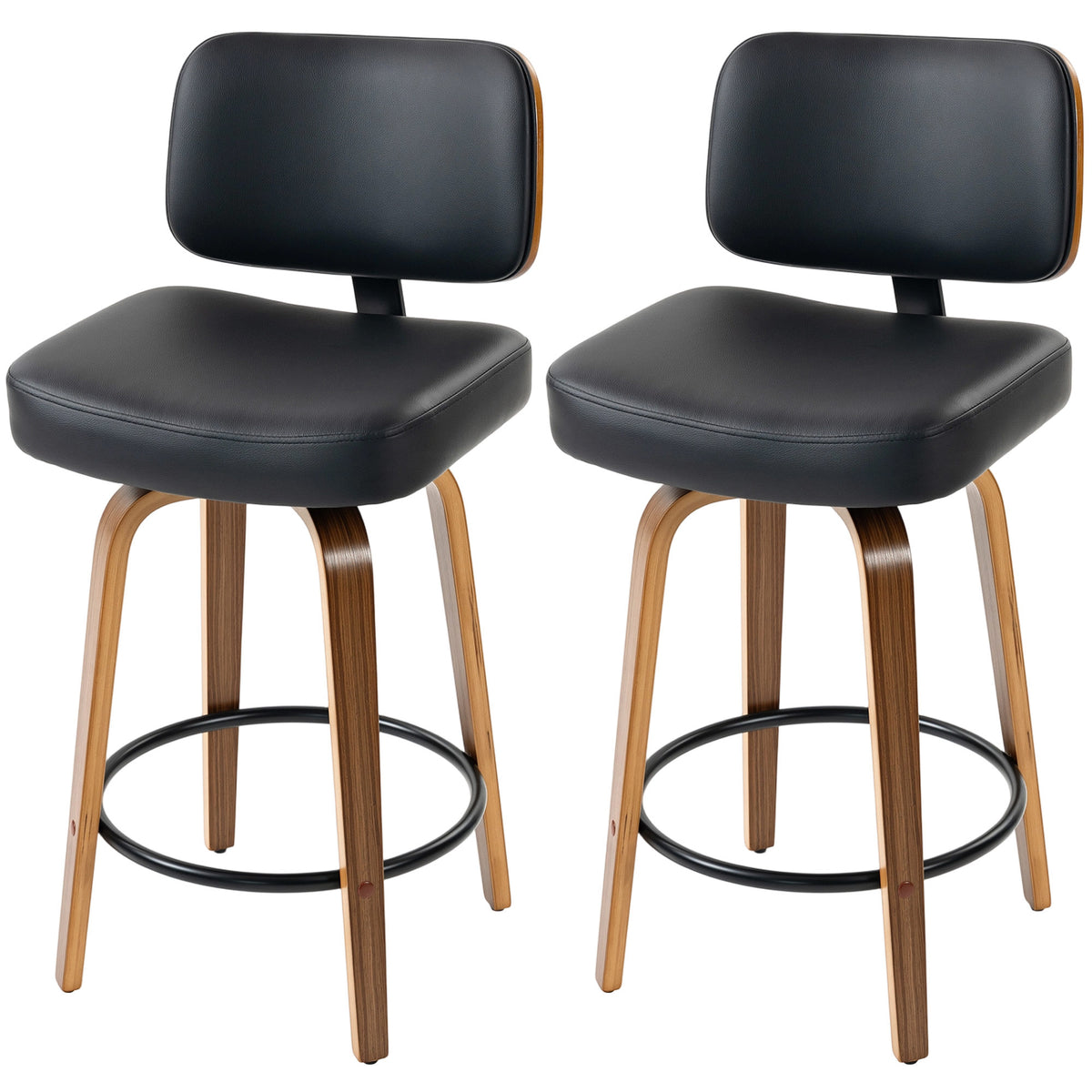 Tabourets de bar pivotants modernes en similicuir — Lot de 2