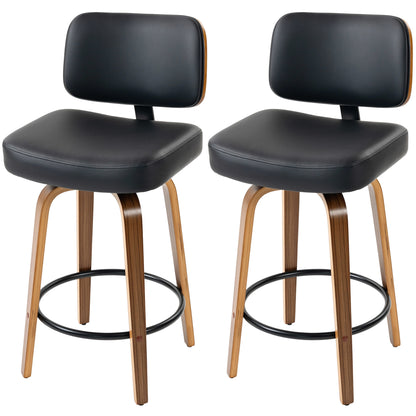 Tabourets de bar pivotants modernes en similicuir — Lot de 2