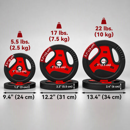 Ensemble de disques de poids à poignées 30 kg — Lot de 4