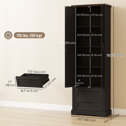 Armoire pantry cuisine 71 po — noir