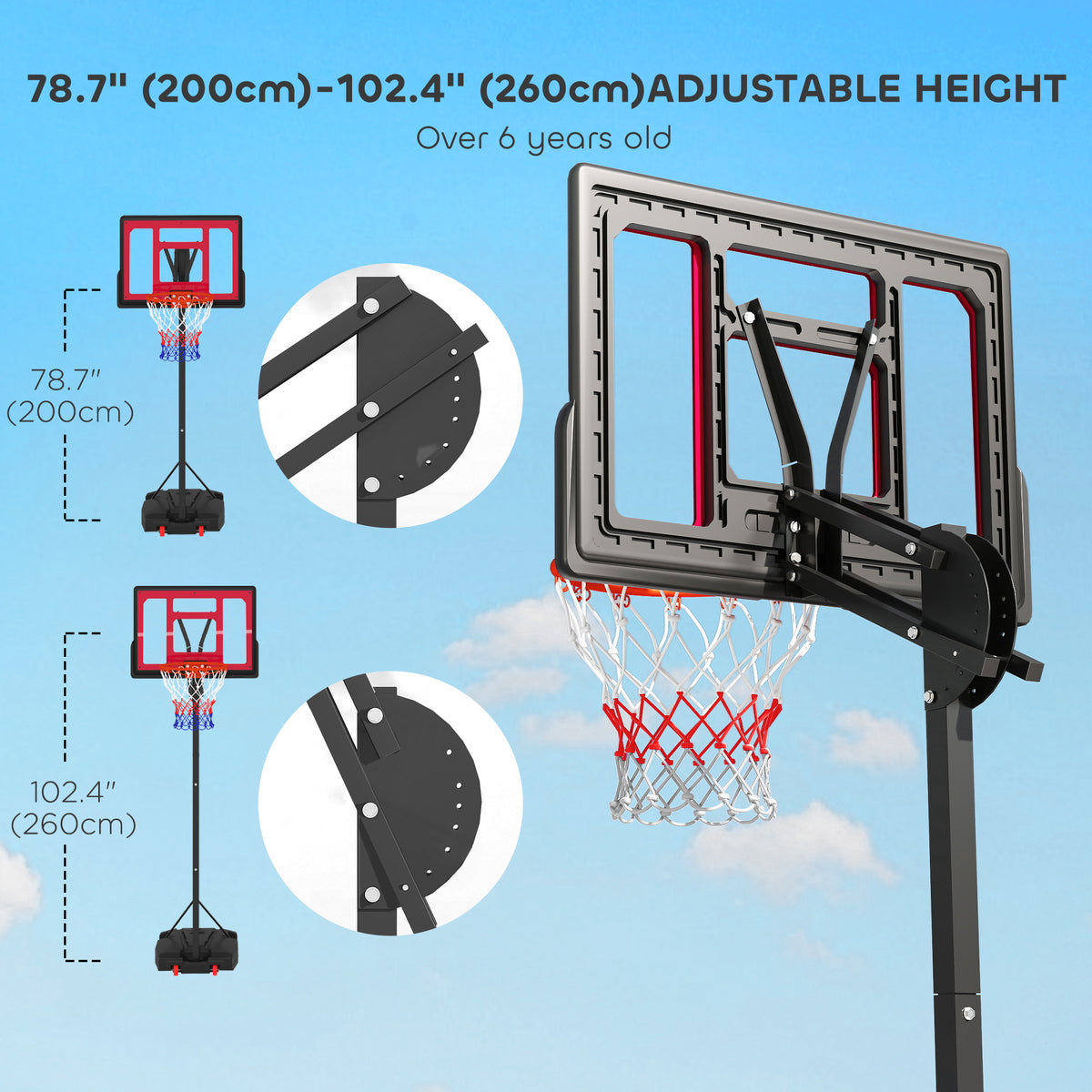 Panier de basketball réglable pour enfants