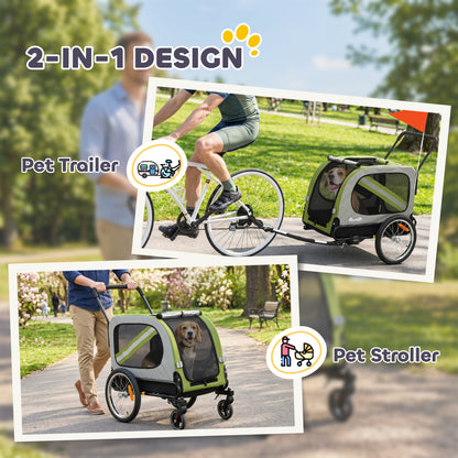 Remorque de velo pour chien 2 en 1