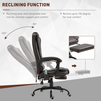 Chaise de bureau massante inclinable avec repose-pieds