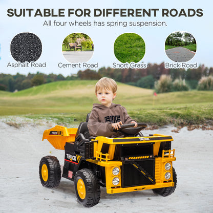 Camion-benne électrique pour enfants 12V avec benne basculante
