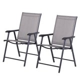 Chaises pliantes de patio avec accoudoirs lot de 2