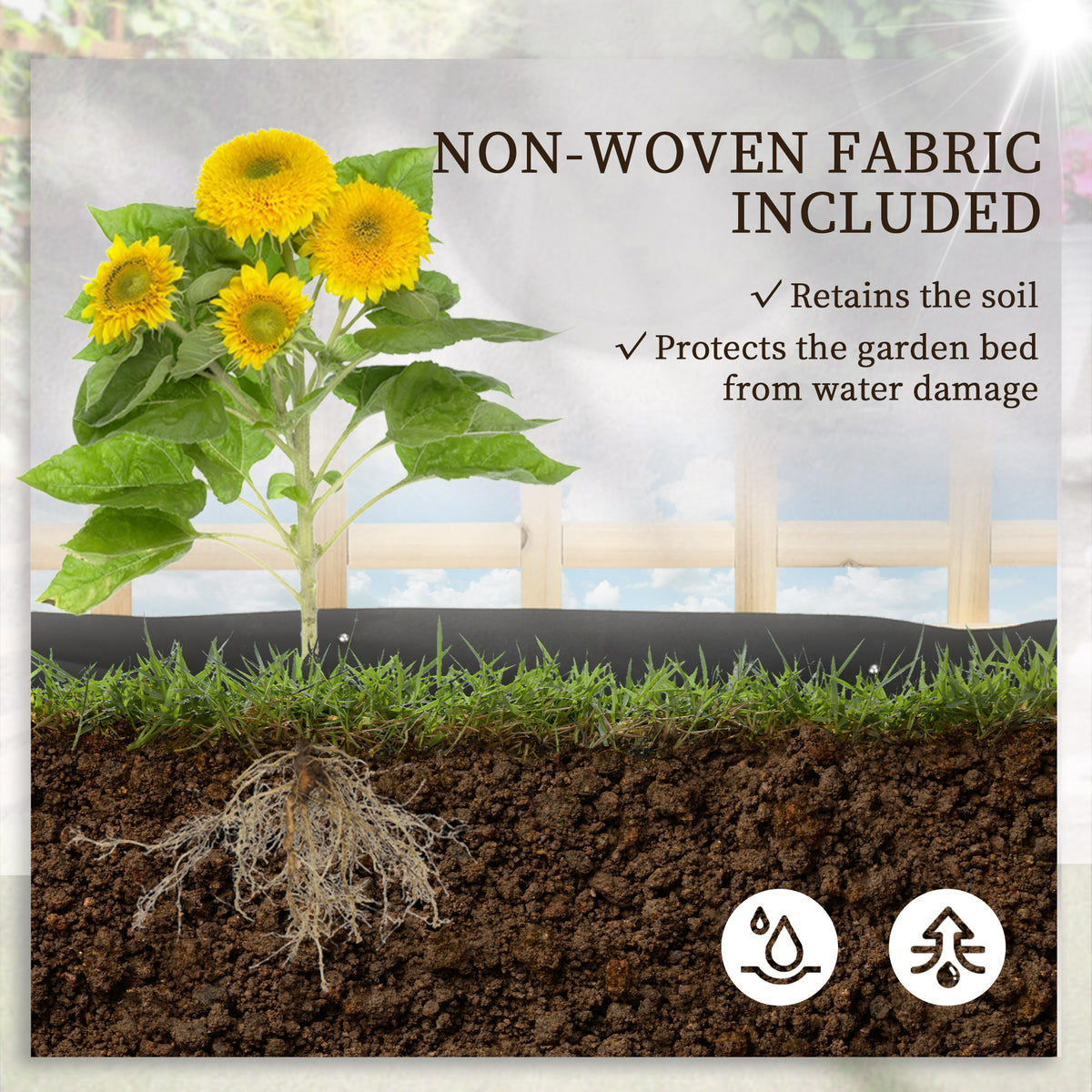 Jardinière surélevée 3 étages avec treillis