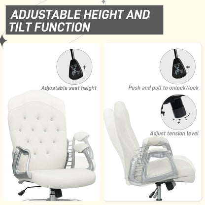 Chaise de bureau velours capitonnée réglable pivotante