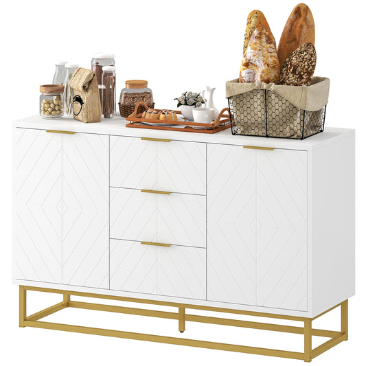 Meuble de rangement 120 cm avec portes et tiroirs