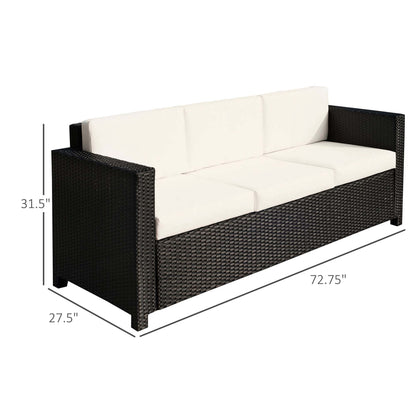 Sofa de patio en rotin tressé 3 places