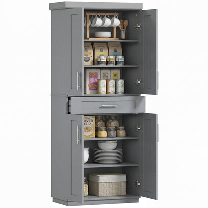 Garde-manger cuisine 4 portes tiroir étagères ajustables