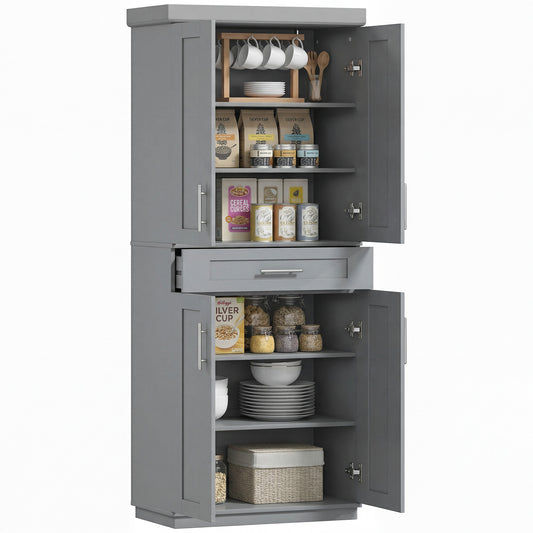 Garde-manger cuisine 4 portes tiroir étagères ajustables