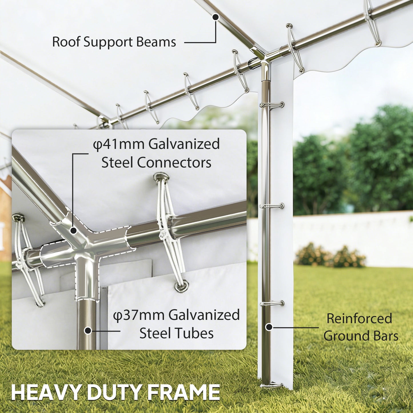 Tente de réception extérieure 6 x 12 m — 12 fenêtres