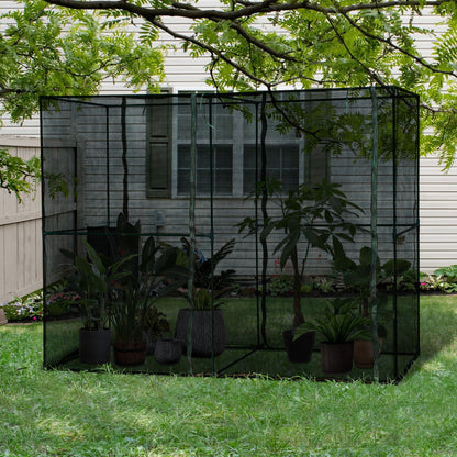  240x120x185cm Outdoor Garden Greenhouse with Zipper Doors