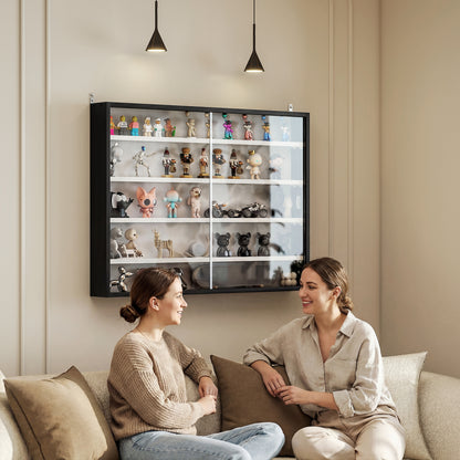 Vitrine murale 5 tablettes avec 2 portes en verre
