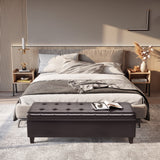 Banc ottoman de rangement en similicuir