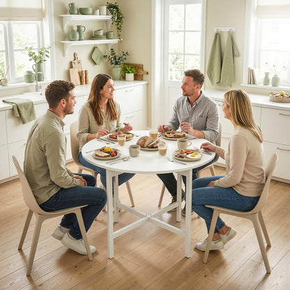 Table à manger pliante ronde pour petits espaces