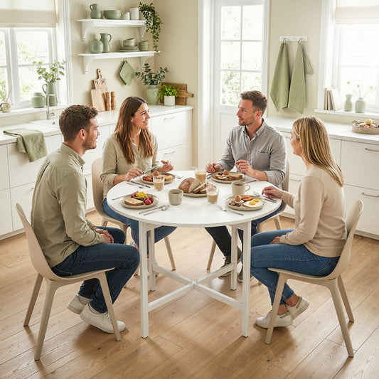 Table à manger pliante ronde pour petits espaces