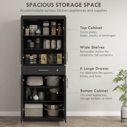 Armoire de cuisine autoportante à portes et tiroir