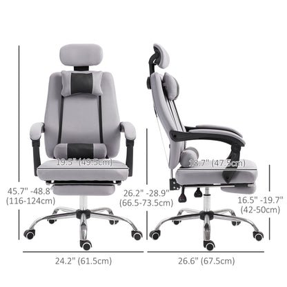 Chaise de bureau ergonomique dossier haut avec repose-pieds