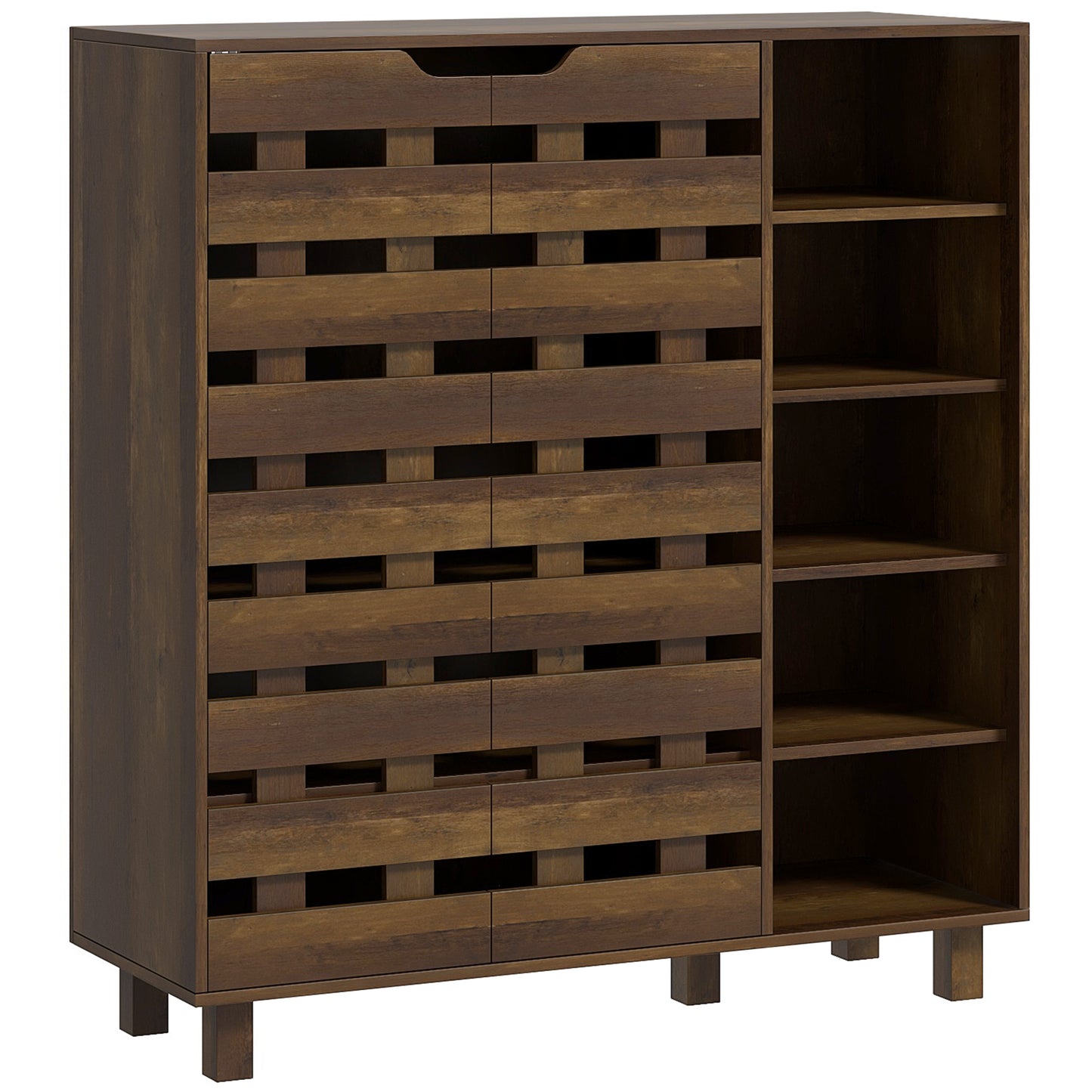 Armoire à chaussures 5 niveaux avec étagères latérales