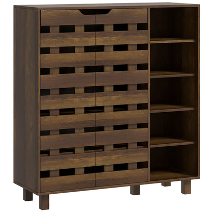 Armoire à chaussures 5 niveaux avec étagères latérales