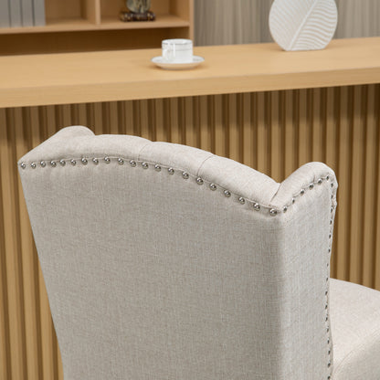 Ensemble 2 tabourets comptoir capitonné — beige
